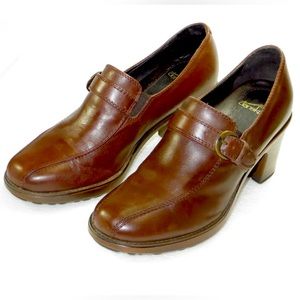 Dansko Norah Brown Leather Buckle Strap Heels Shoes Women’s Size Euro 39/ US 8.5